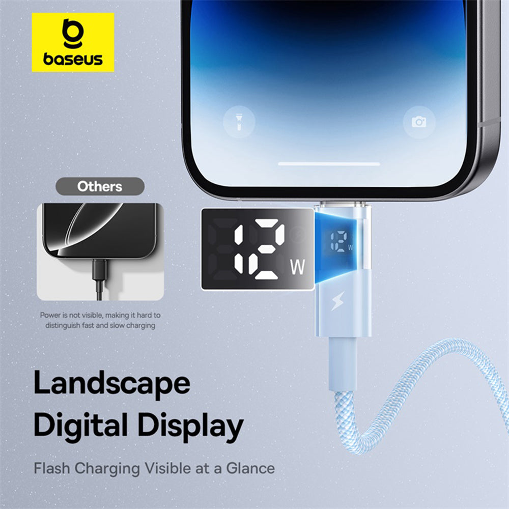 Καλώδιο Δεδομένων και Φόρτισης USB-A - Lightning Baseus Display 2, 12W, 2m, Μπλε P10382700311-01