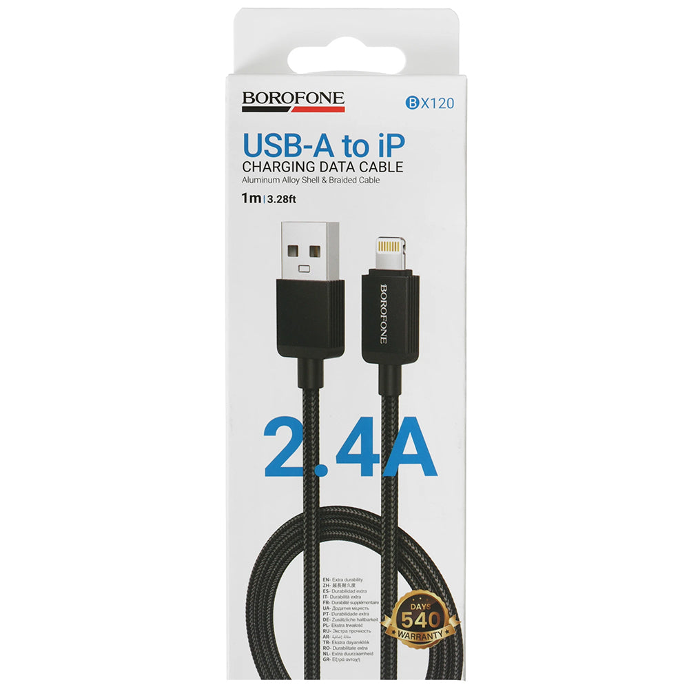 Καλώδιο Δεδομένων και Φόρτισης USB-A - Lightning Borofone BX120 Placer, 18W, 1m, Μαύρο