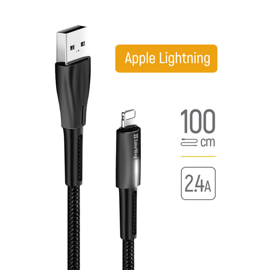 Καλώδιο Δεδομένων και Φόρτισης USB-A - Lightning ColorWay CW-CBUL035, 18W, 1m, Μαύρο