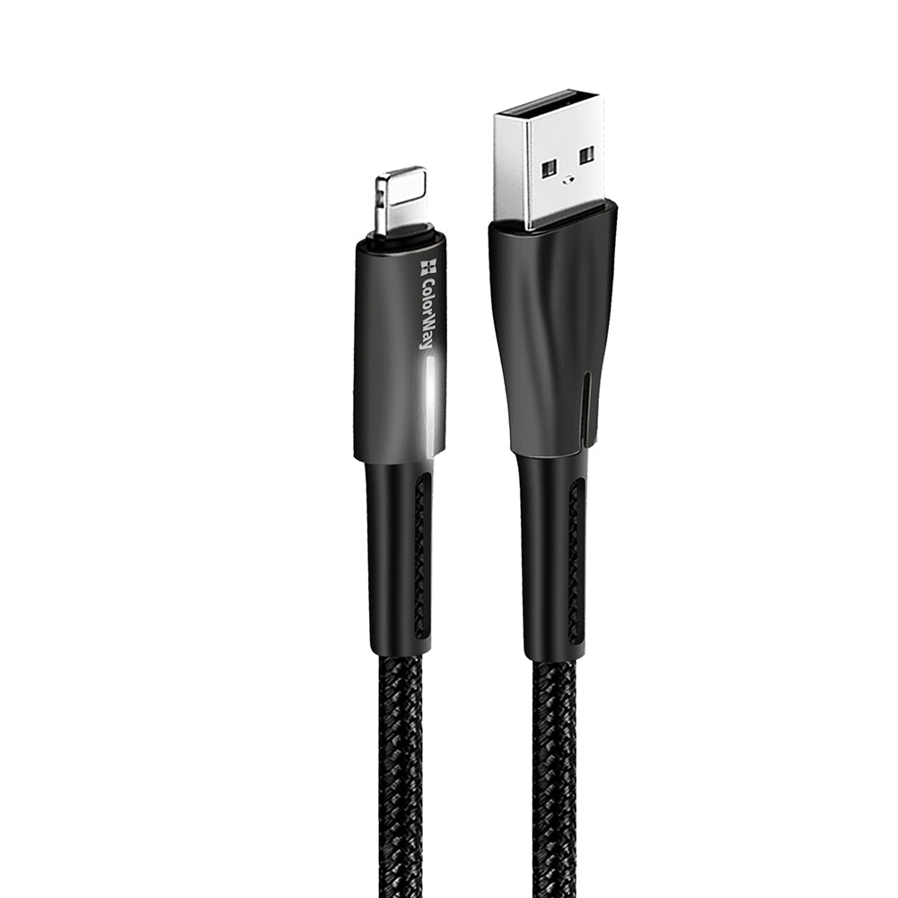 Καλώδιο Δεδομένων και Φόρτισης USB-A - Lightning ColorWay CW-CBUL035, 18W, 1m, Μαύρο