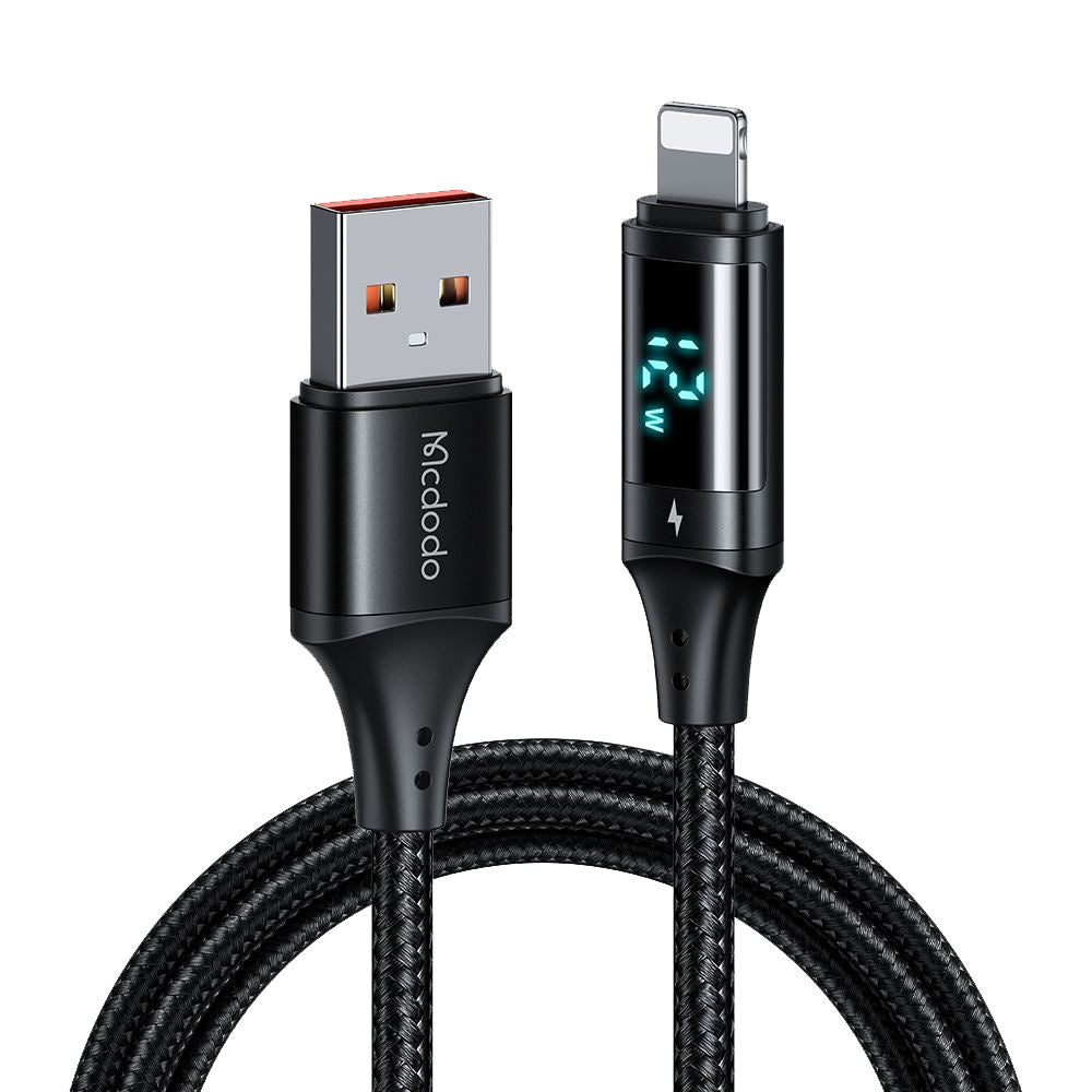 Καλώδιο Δεδομένων και Φόρτισης USB-A - Lightning McDodo CA-1060 Display, 12W, 1.2m, Μαύρο