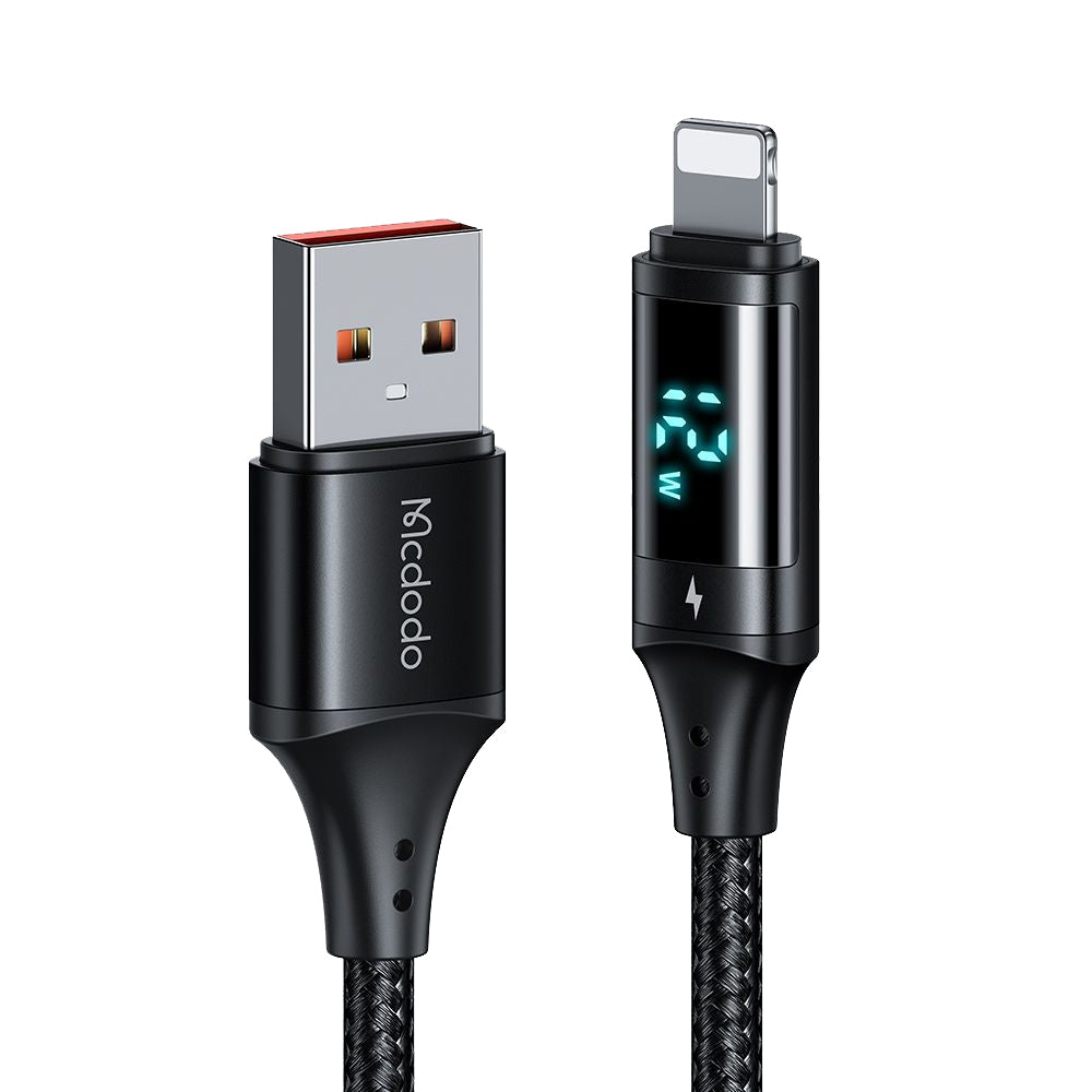 Καλώδιο Δεδομένων και Φόρτισης USB-A - Lightning McDodo CA-1060 Display, 12W, 1.2m, Μαύρο