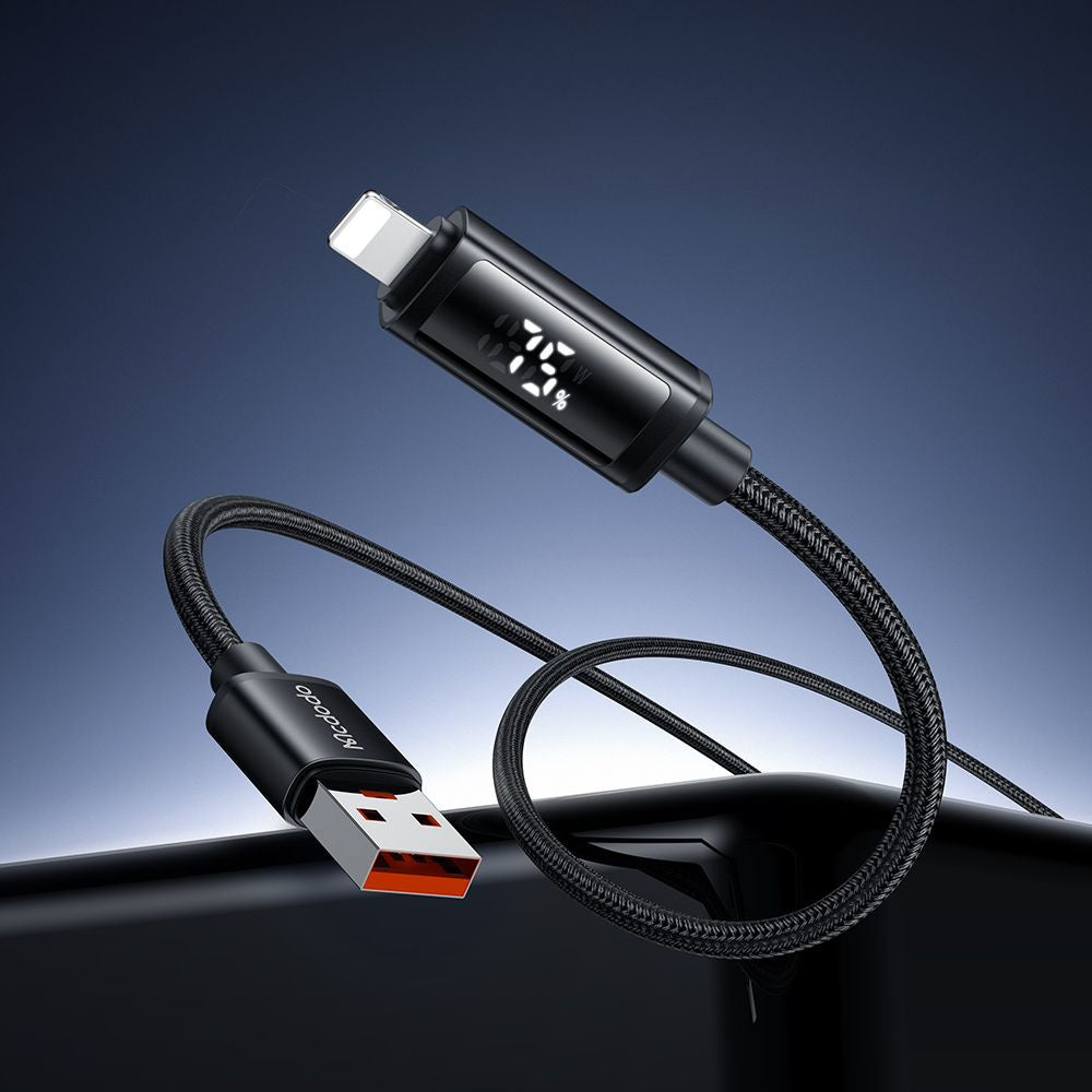 USB-A to Lightning McDodo CA-7970 Display Data and Charging Cable, 18W, 1.2m, Black