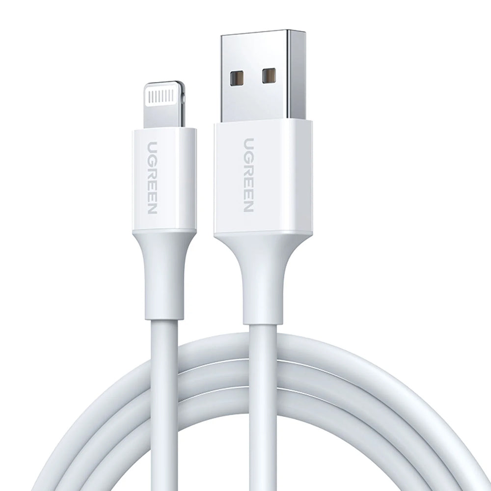 Καλώδιο Δεδομένων και Φόρτισης USB-A - Lightning UGREEN US155 (20728), 18W, 1m, Λευκό