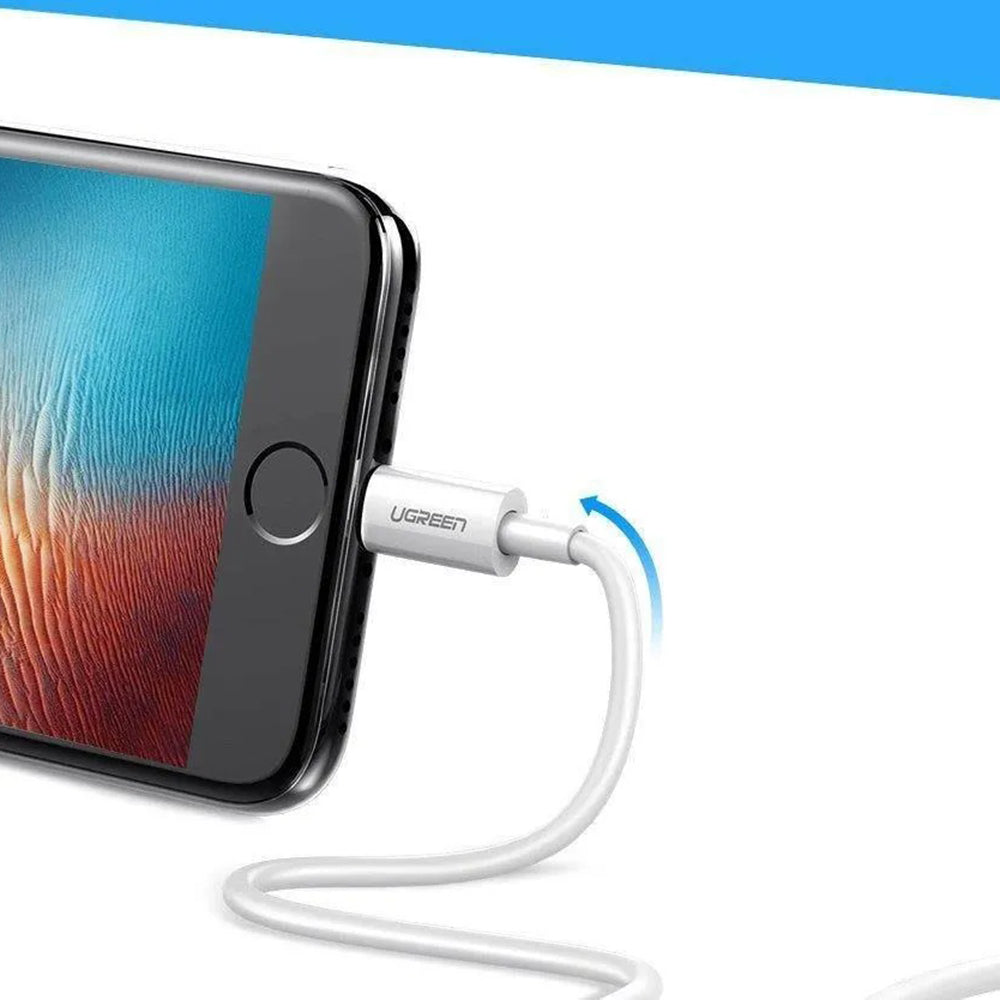 Καλώδιο Δεδομένων και Φόρτισης USB-A - Lightning UGREEN US155 (20728), 18W, 1m, Λευκό
