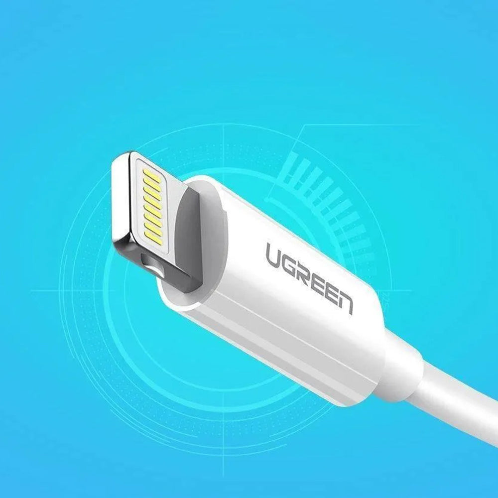 Καλώδιο Δεδομένων και Φόρτισης USB-A - Lightning UGREEN US155 (20728), 18W, 1m, Λευκό