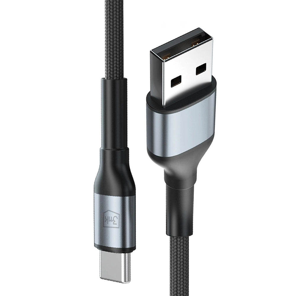 Καλώδιο Δεδομένων και Φόρτισης USB-A - USB-C 3MK Hyper N, 18W, 1m, Μαύρο