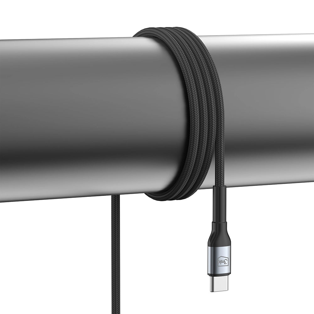 USB-A to USB-C Data and Charging Cable 3MK Hyper N, 18W, 2m, Black