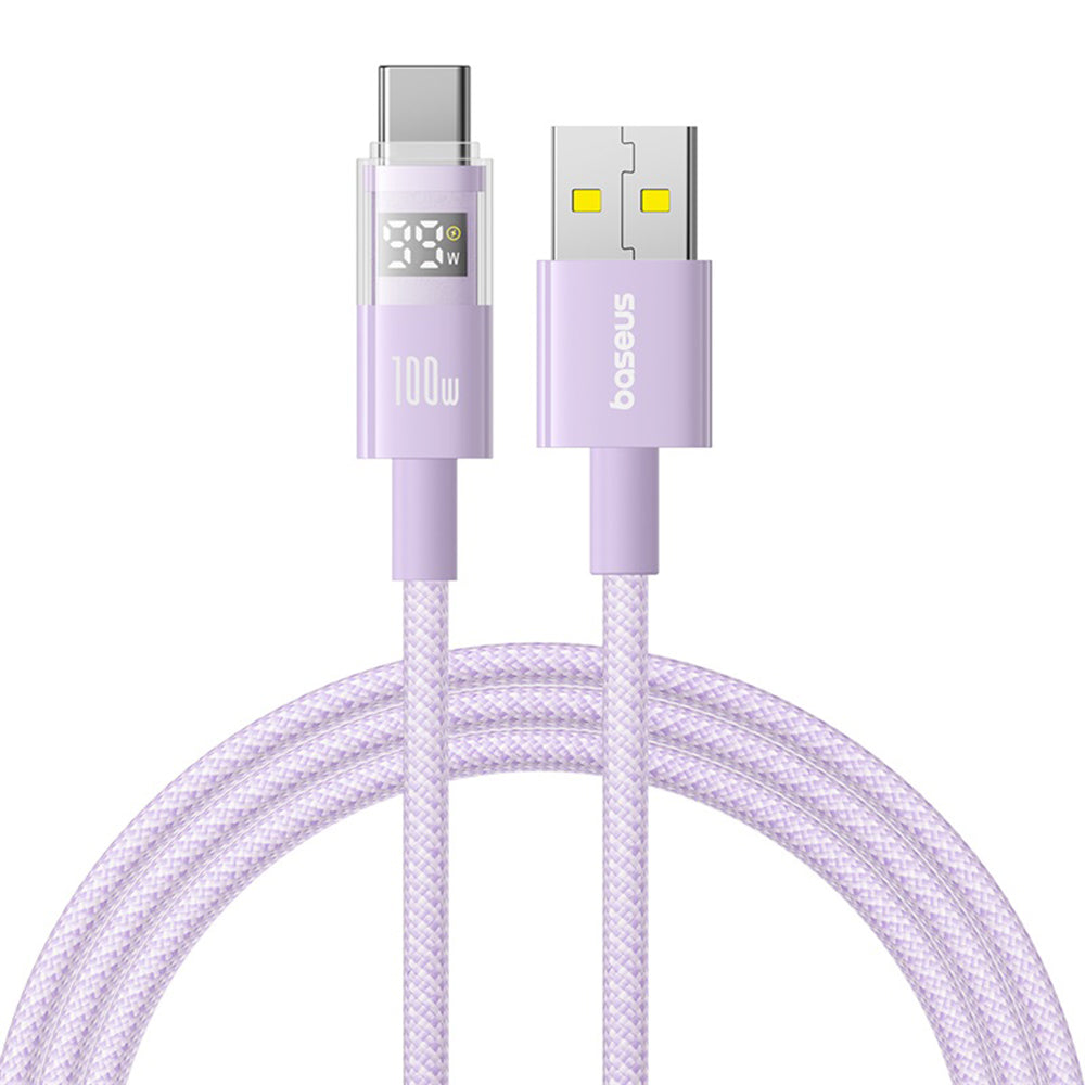 Καλώδιο Δεδομένων και Φόρτισης USB-A - USB-C Baseus Display 2, 100W, 1m, Μωβ P10382701511-00
