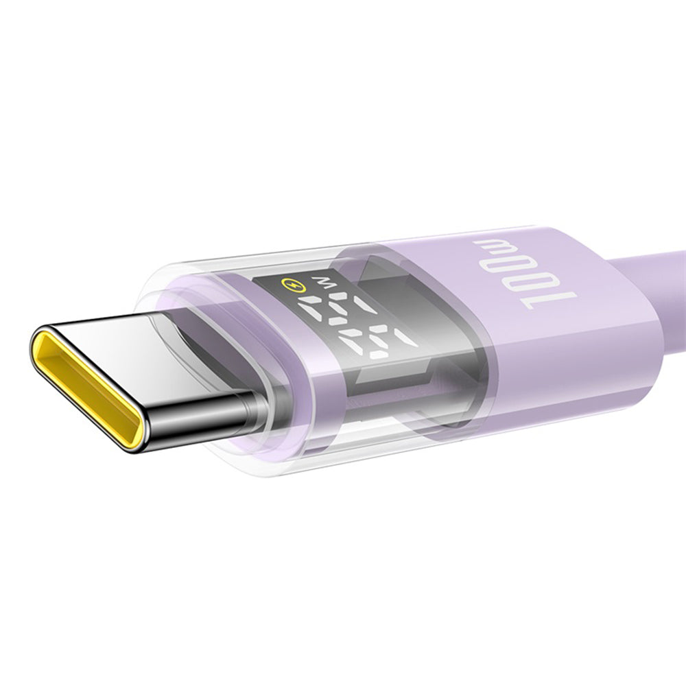 Καλώδιο Δεδομένων και Φόρτισης USB-A - USB-C Baseus Display 2, 100W, 1m, Μωβ P10382701511-00