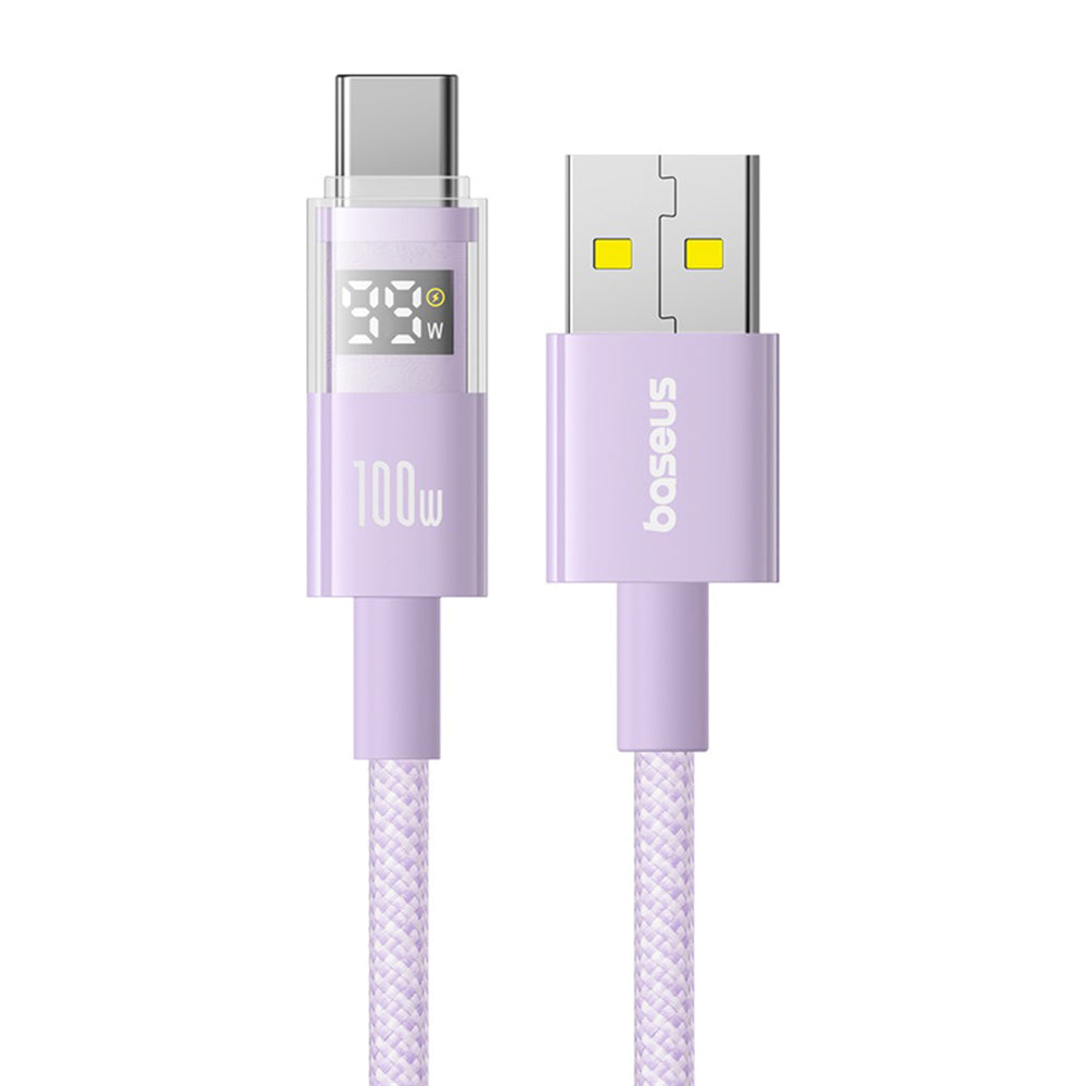 Καλώδιο Δεδομένων και Φόρτισης USB-A - USB-C Baseus Display 2, 100W, 1m, Μωβ P10382701511-00