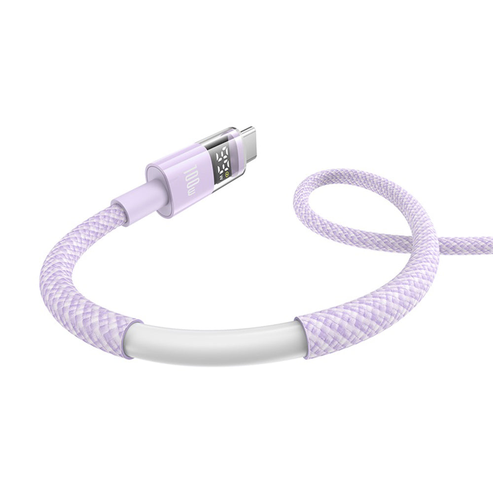 Καλώδιο Δεδομένων και Φόρτισης USB-A - USB-C Baseus Display 2, 100W, 1m, Μωβ P10382701511-00