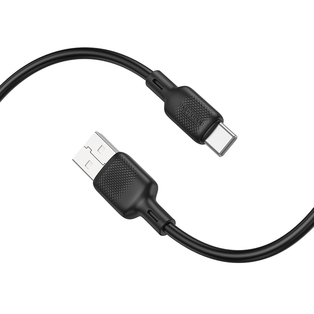 Καλώδιο Δεδομένων και Φόρτισης USB-A - USB-C Borofone BX113 Lenny, 18W, 2m, Μαύρο