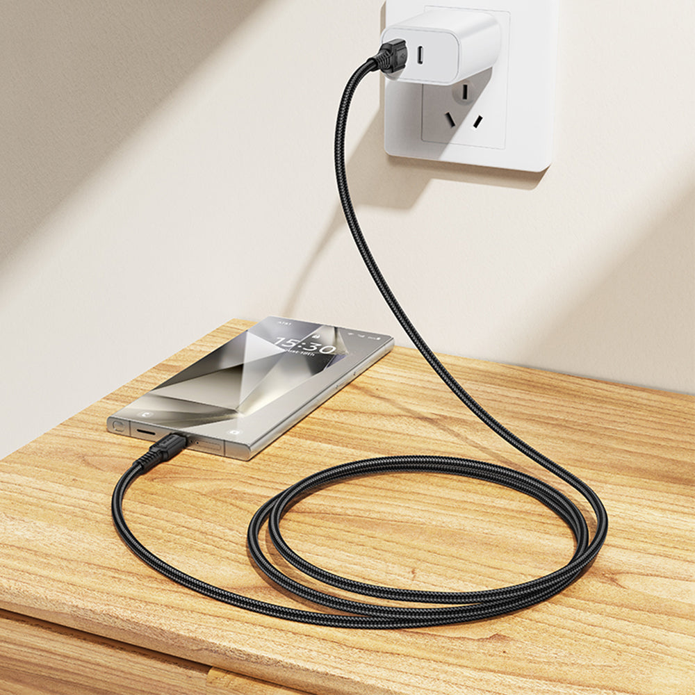 Καλώδιο Δεδομένων και Φόρτισης USB-A - USB-C Borofone BX116 Certain, 18W, 1m, Μαύρο