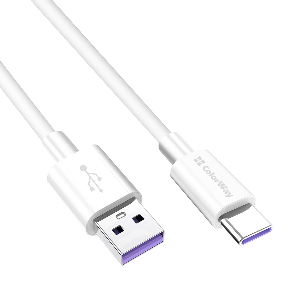 Καλώδιο Δεδομένων και Φόρτισης USB-A - USB-C ColorWay CW-CBUC019, 18W, 1m, Λευκό