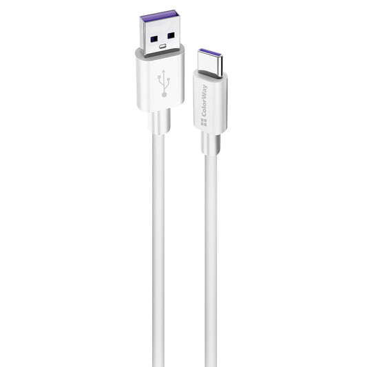 Καλώδιο Δεδομένων και Φόρτισης USB-A - USB-C ColorWay CW-CBUC019, 18W, 1m, Λευκό