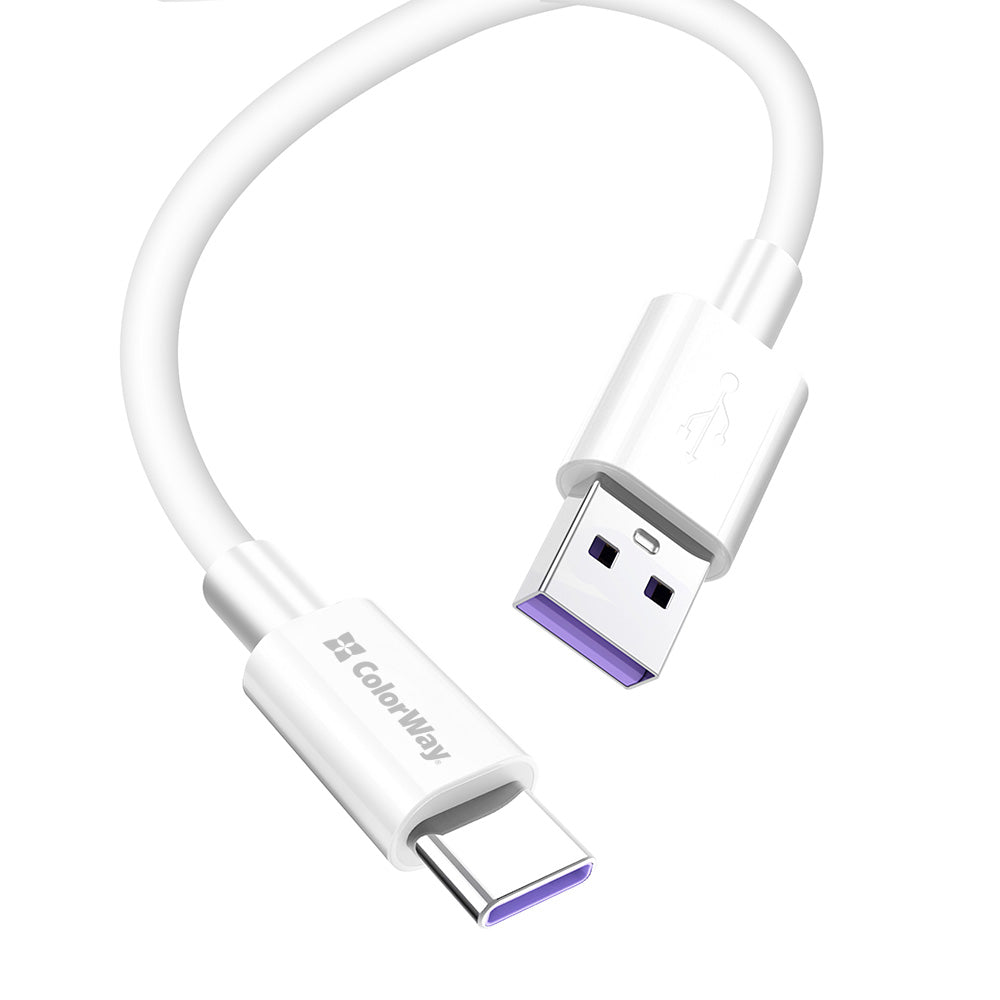 Καλώδιο Δεδομένων και Φόρτισης USB-A - USB-C ColorWay CW-CBUC019, 18W, 1m, Λευκό