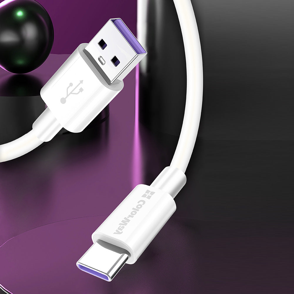 Καλώδιο Δεδομένων και Φόρτισης USB-A - USB-C ColorWay CW-CBUC019, 18W, 1m, Λευκό