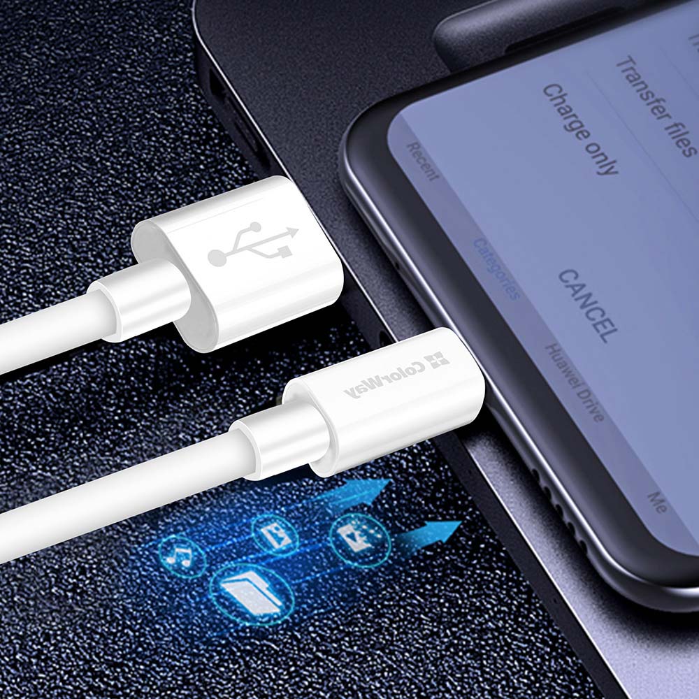 Καλώδιο Δεδομένων και Φόρτισης USB-A - USB-C ColorWay CW-CBUC019, 18W, 1m, Λευκό