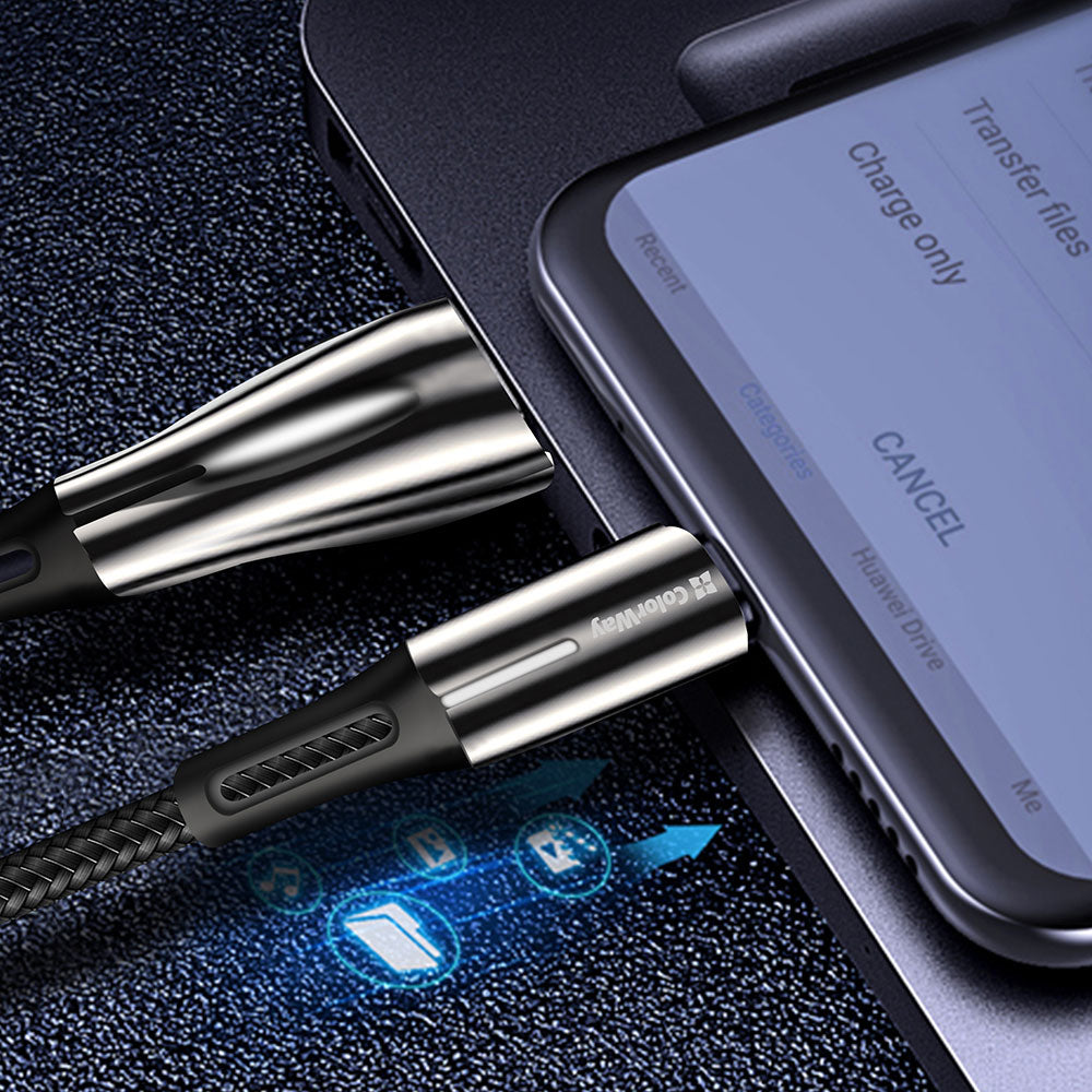 Καλώδιο Δεδομένων και Φόρτισης USB-A - USB-C ColorWay CW-CBUC035, 18W, 1m, Μαύρο