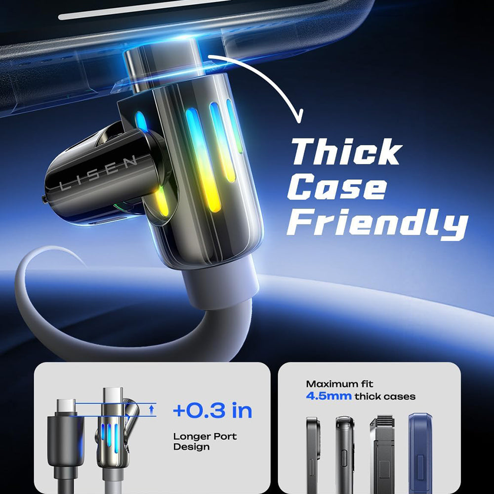 Καλώδιο Δεδομένων και Φόρτισης USB-A / USB-C - Lightning / USB-C Lisen 4in1, 240W, 2m, Γκρι YL0124110002