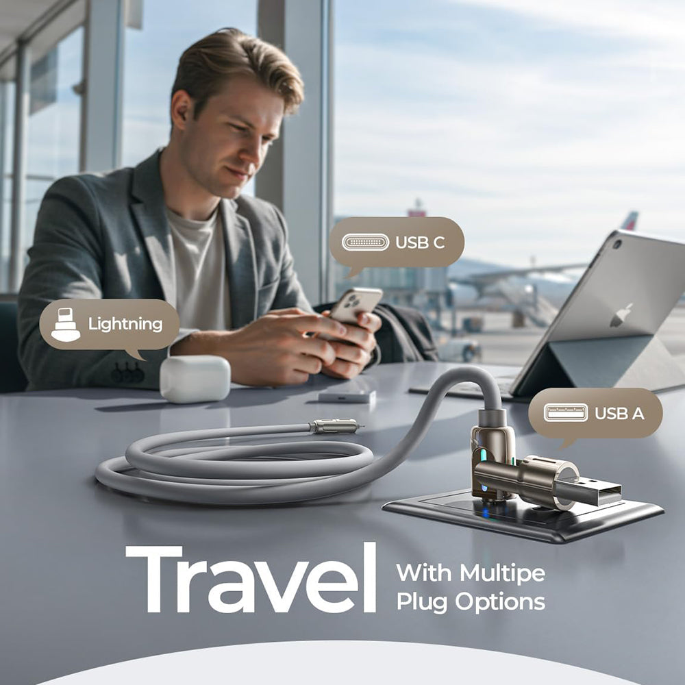 Καλώδιο Δεδομένων και Φόρτισης USB-A / USB-C - Lightning / USB-C Lisen 4in1, 240W, 2m, Γκρι YL0124110002