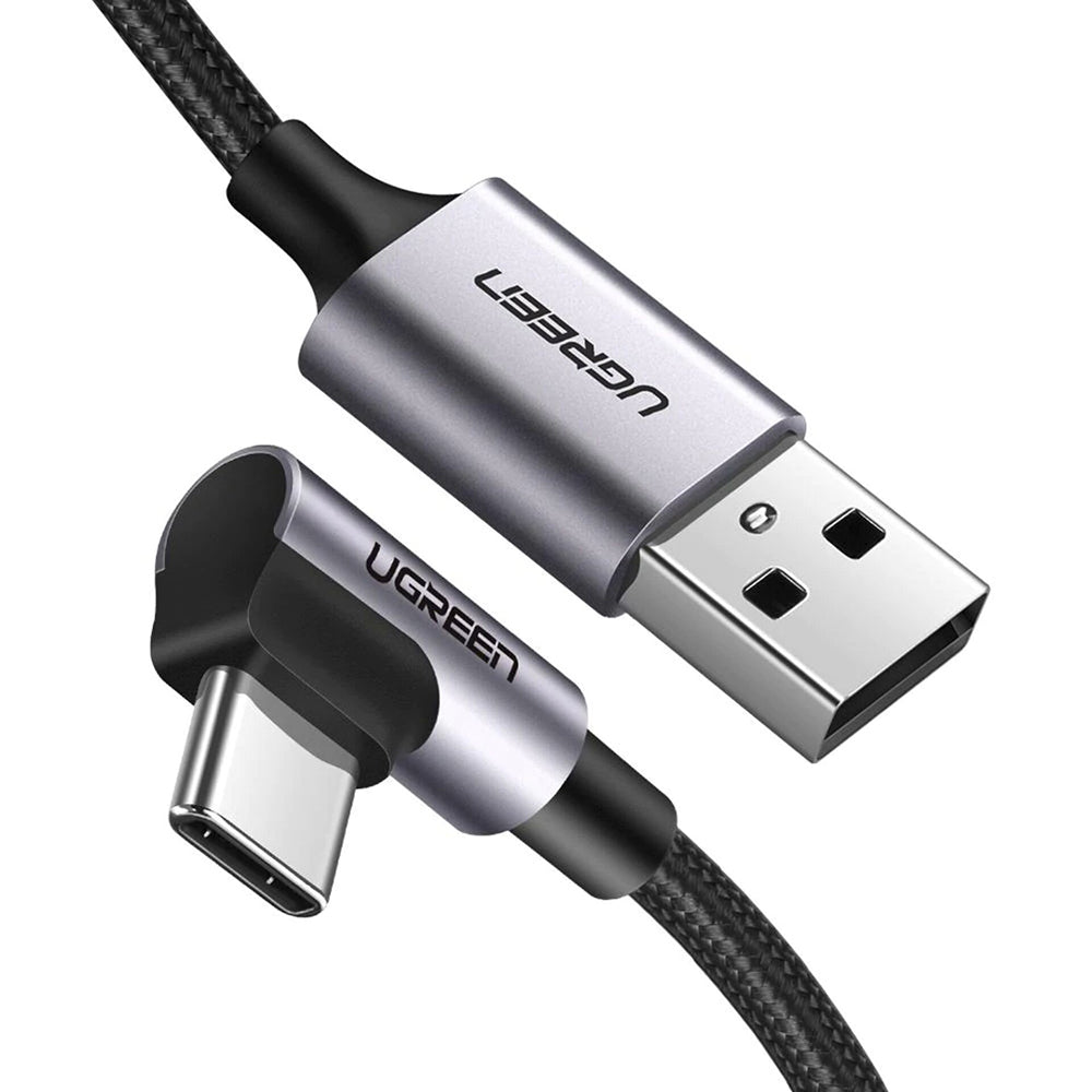 Καλώδιο Δεδομένων και Φόρτισης USB-A - USB-C UGREEN US284 Angled, 18W, 0.5m, Γκρι