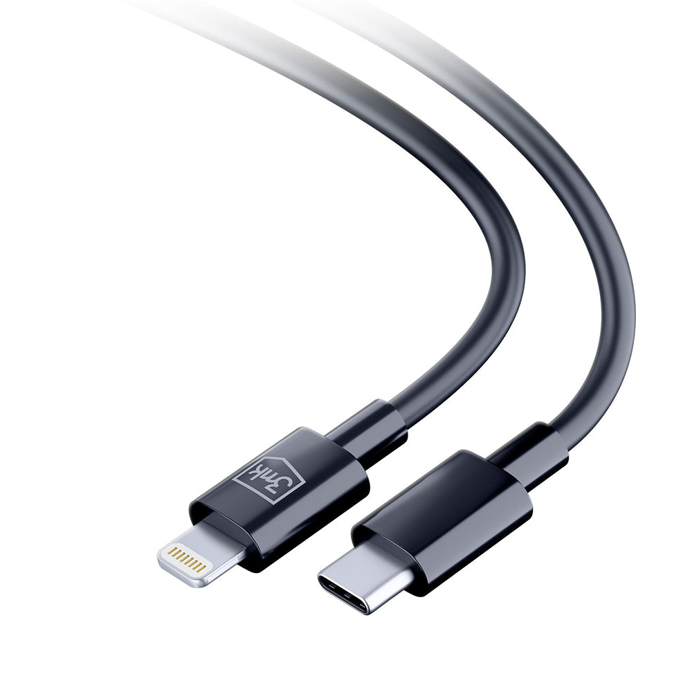 Καλώδιο Δεδομένων και Φόρτισης USB-C - Lightning 3MK Hyper, 20W, 1.2m, Λευκό