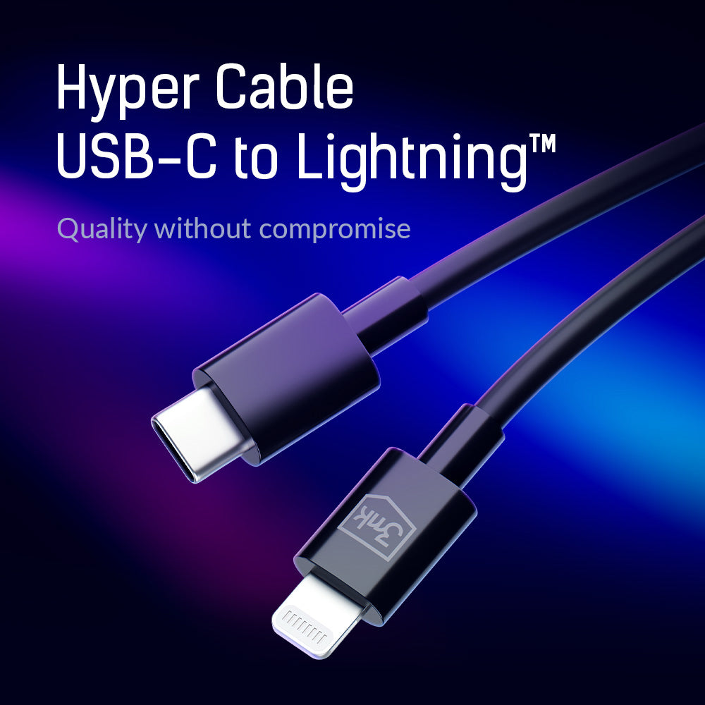 Καλώδιο Δεδομένων και Φόρτισης USB-C - Lightning 3MK Hyper, 20W, 1.2m, Λευκό