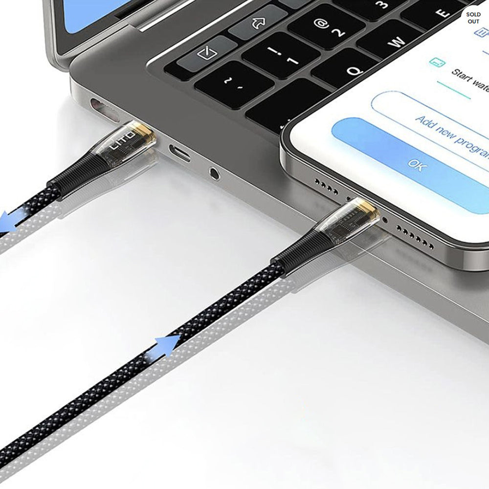 USB-C to Lightning Data and Charging Cable Lito LD01, 27W, 1.2m, Black