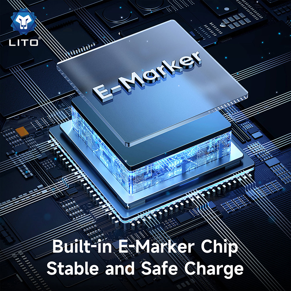 Καλώδιο Δεδομένων και Φόρτισης USB-C - USB-C Lito LD09CC Display, 100W, 1.2m, Μαύρο