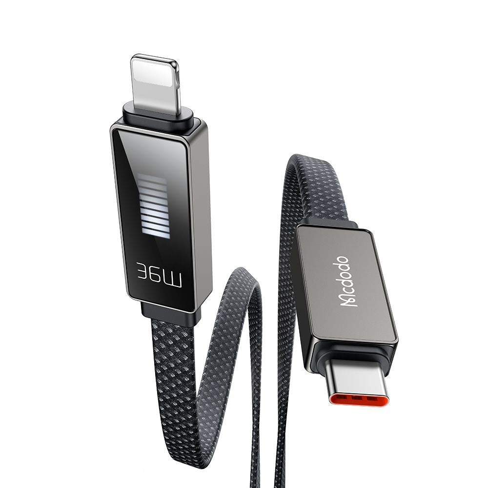 Καλώδιο Δεδομένων και Φόρτισης USB-C - Lightning McDodo CA-4960 Rythm Display, 36W, 1.2m, Μαύρο