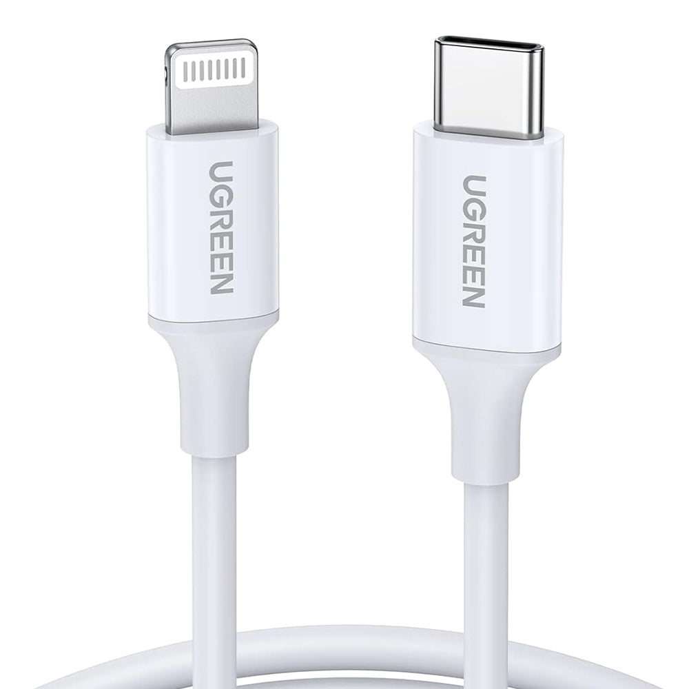 Καλώδιο Δεδομένων και Φόρτισης USB-C - Lightning UGREEN US171 (10493), 20W, 1m, Λευκό