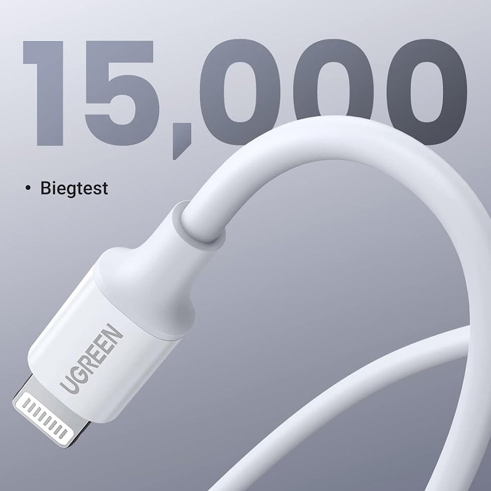 Καλώδιο Δεδομένων και Φόρτισης USB-C - Lightning UGREEN US171 (10493), 20W, 1m, Λευκό