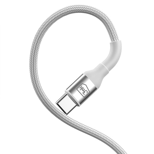 Καλώδιο Δεδομένων και Φόρτισης USB-C - USB-C 3MK Hyper N, 60W, 1m, Λευκό