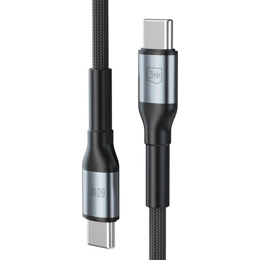Καλώδιο Δεδομένων και Φόρτισης USB-C - USB-C 3MK Hyper N, 60W, 2m, Μαύρο