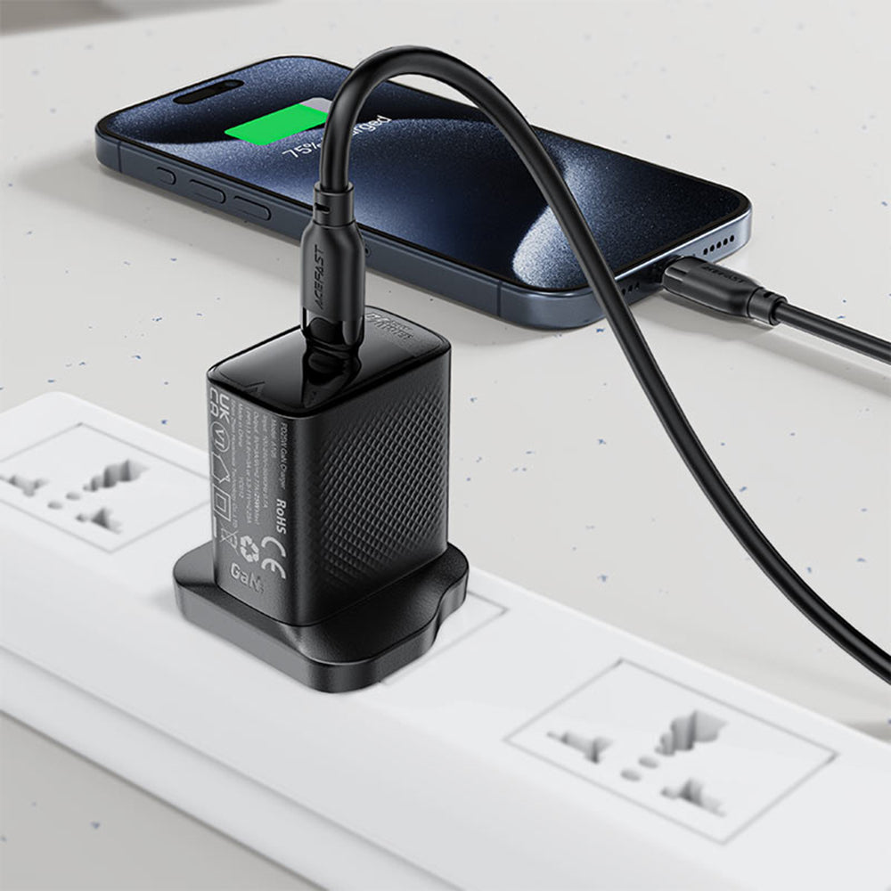 Καλώδιο Δεδομένων και Φόρτισης USB-C - USB-C Acefast C16-03, 60W, 1.2m, Μαύρο