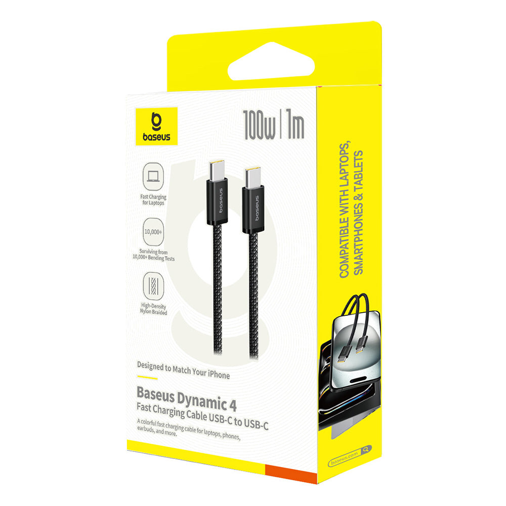 Καλώδιο Δεδομένων και Φόρτισης USB-C - USB-C Baseus Dynamic 4, 100W, 1m, Μαύρο P10381400111-00