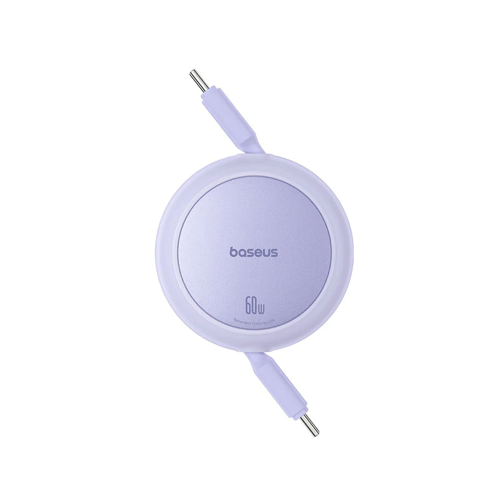 Καλώδιο Δεδομένων και Φόρτισης USB-C - USB-C Baseus Free2Pull Mini Retractable, 60W, 1m, Μωβ P10364500511-01