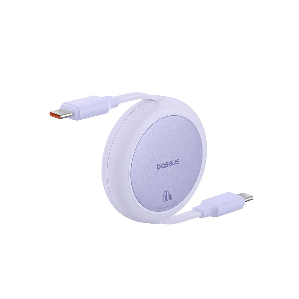 Καλώδιο Δεδομένων και Φόρτισης USB-C - USB-C Baseus Free2Pull Mini Retractable, 60W, 1m, Μωβ P10364500511-01