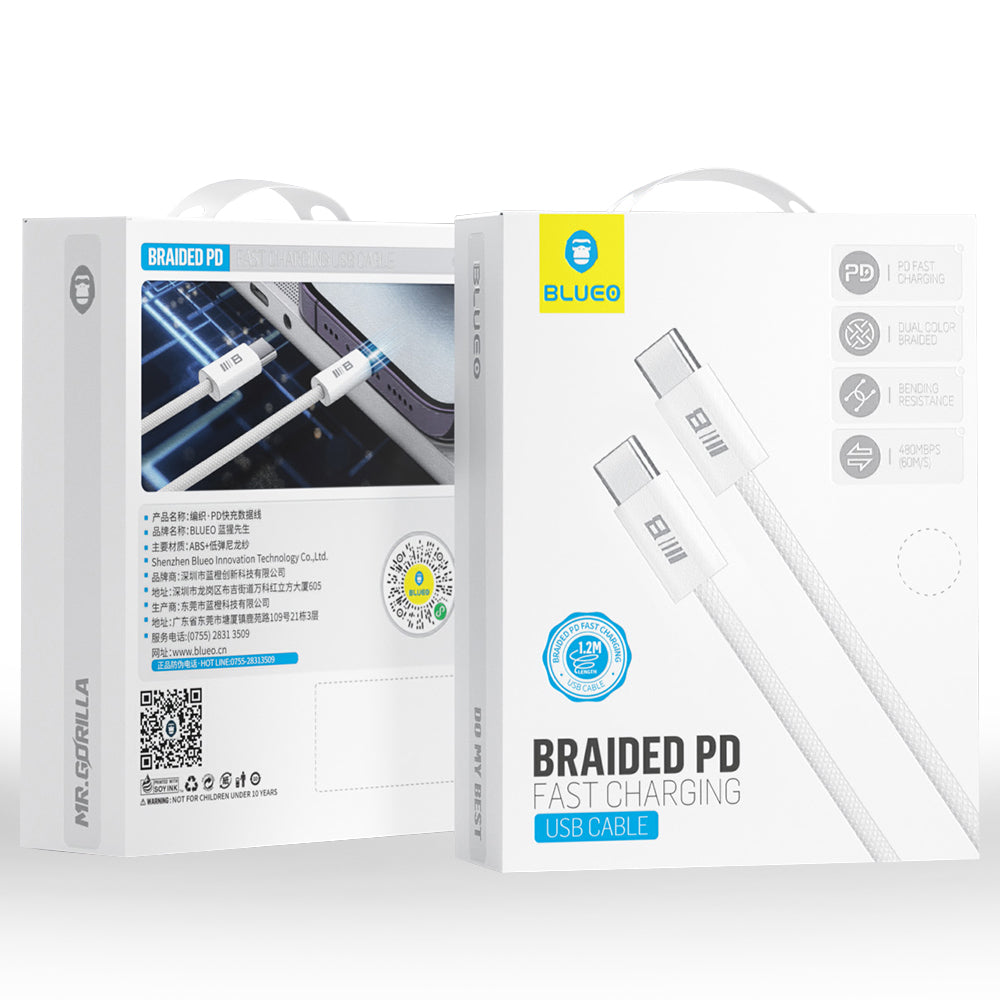 USB-C Data and Charging Cable - USB-C Blueo, 100W, 2m, White