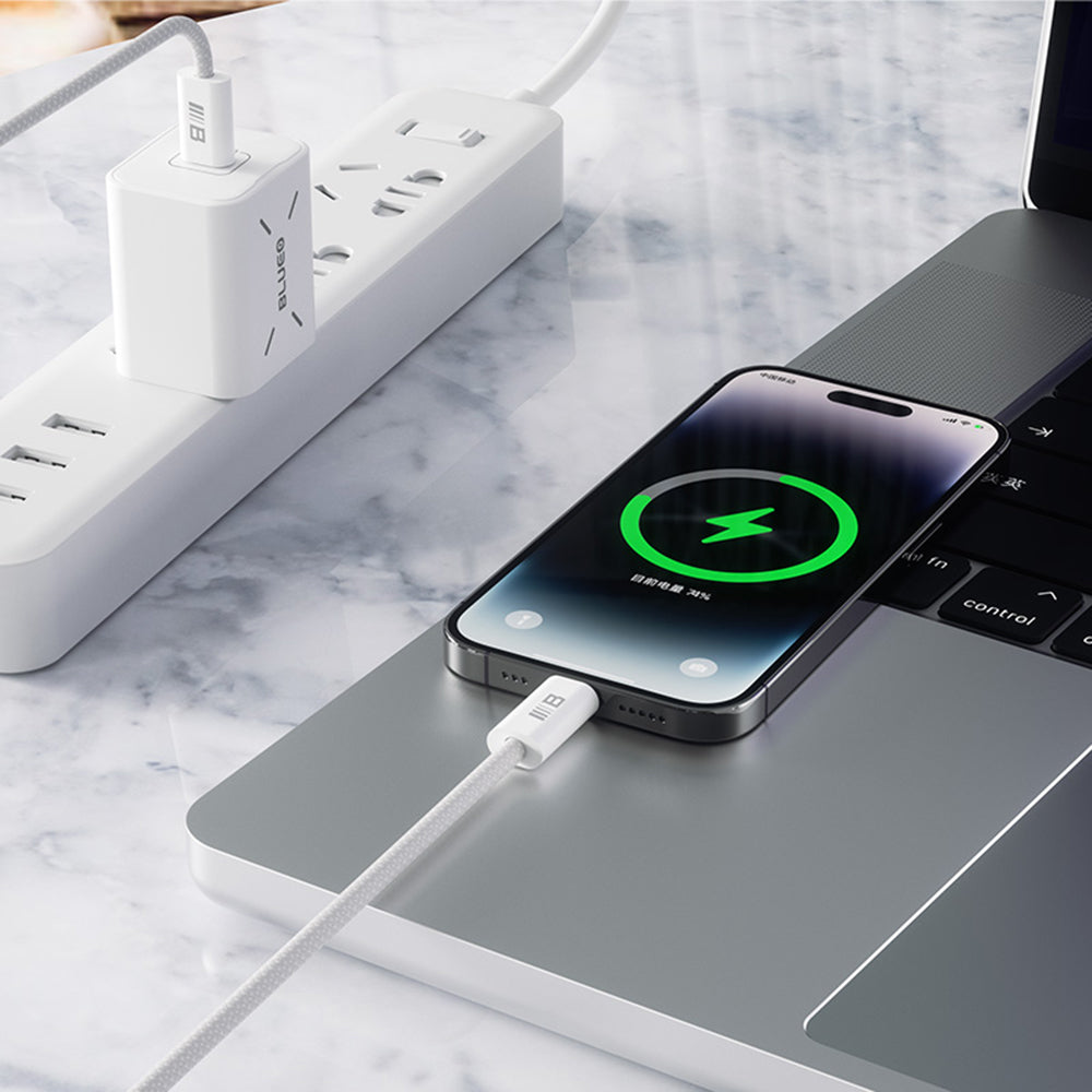 USB-C Data and Charging Cable - USB-C Blueo, 100W, 2m, White