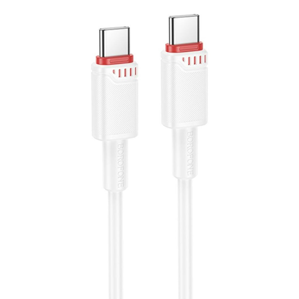 Καλώδιο Δεδομένων και Φόρτισης USB-C - USB-C Borofone BX110 Beneficio, 60W, 1m, Λευκό
