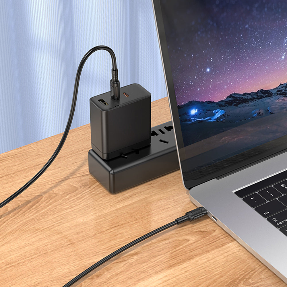Καλώδιο Δεδομένων και Φόρτισης USB-C - USB-C Borofone BX111 Feliz, 60W, 1m, Μαύρο