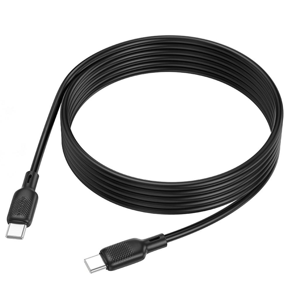 Καλώδιο Δεδομένων και Φόρτισης USB-C - USB-C Borofone BX113 Lenny, 60W, 2m, Μαύρο