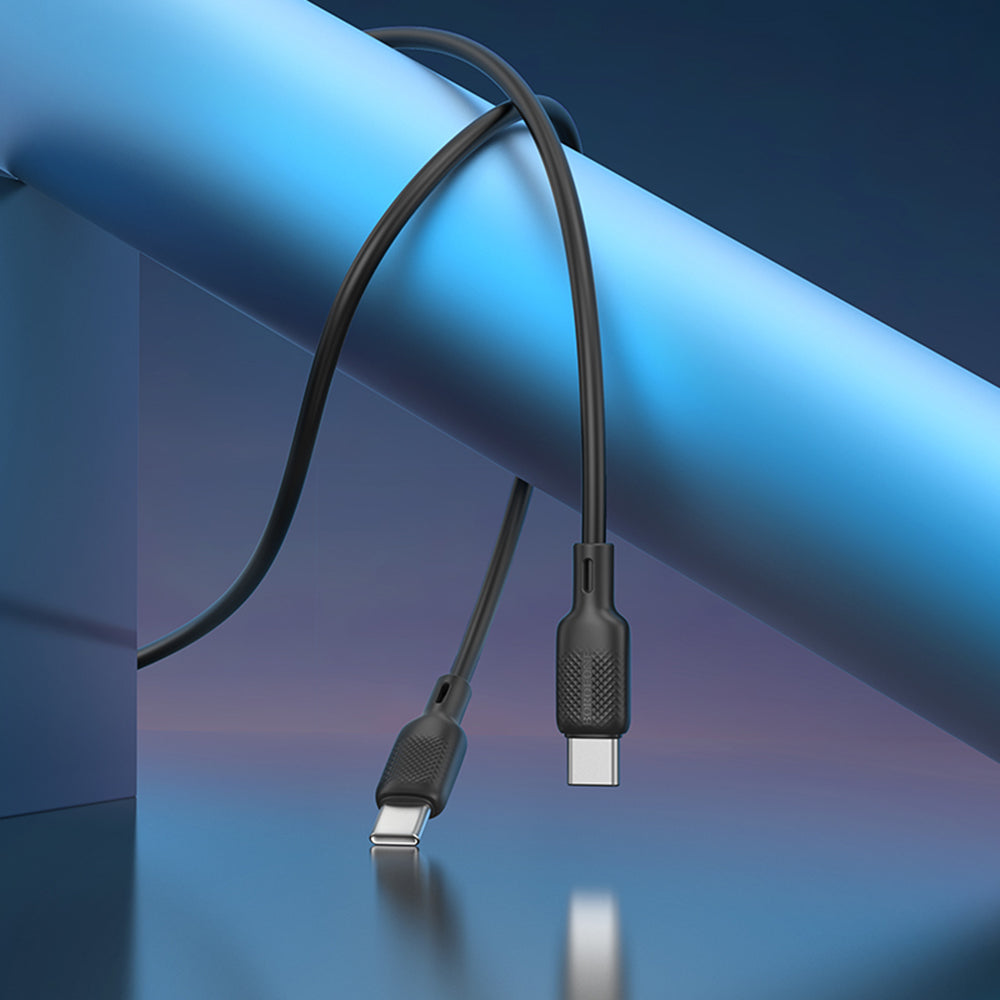 Καλώδιο Δεδομένων και Φόρτισης USB-C - USB-C Borofone BX113 Lenny, 60W, 2m, Μαύρο