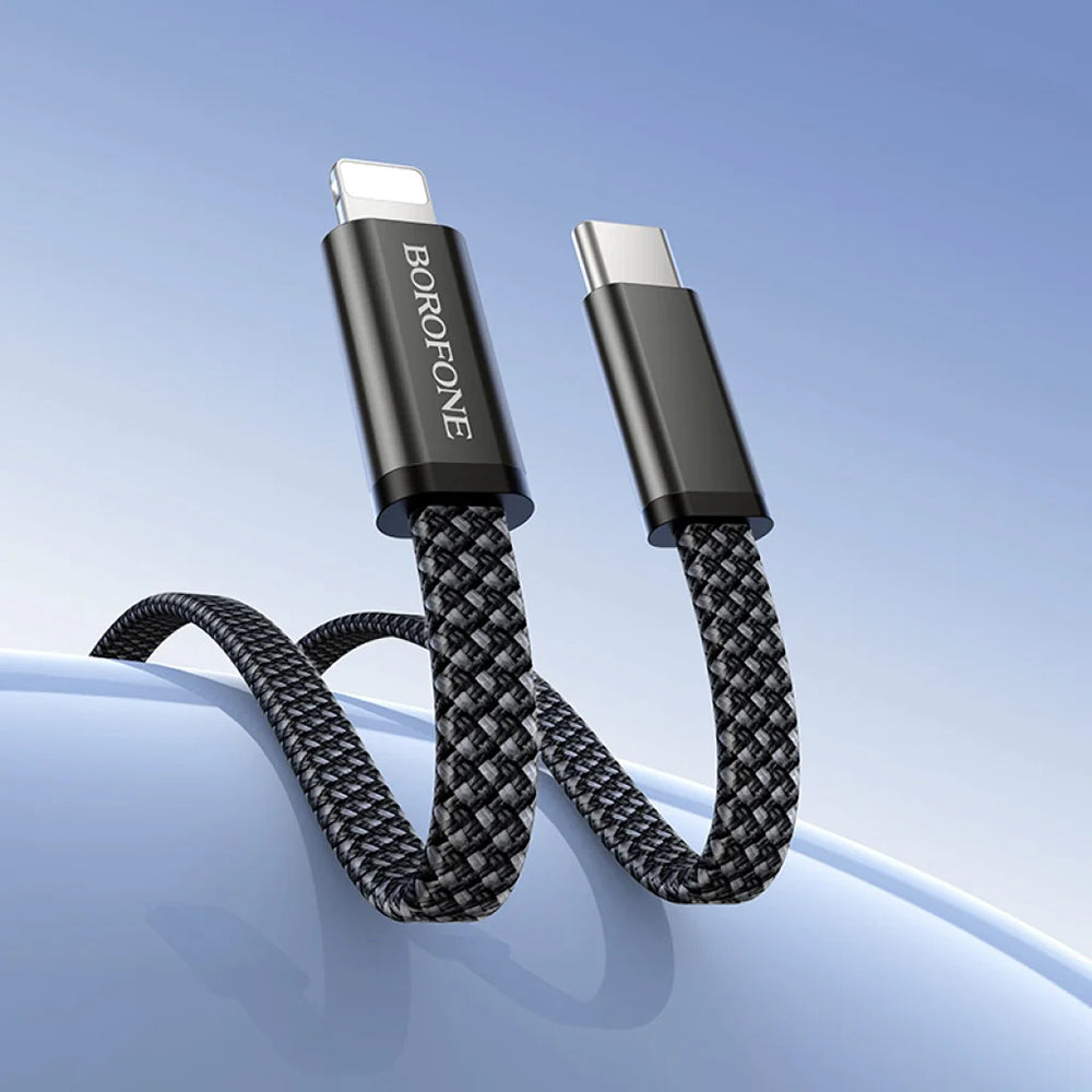 USB-C to Lightning Data and Charging Cable Borofone BX124 Peace, 30W, 1m, Black