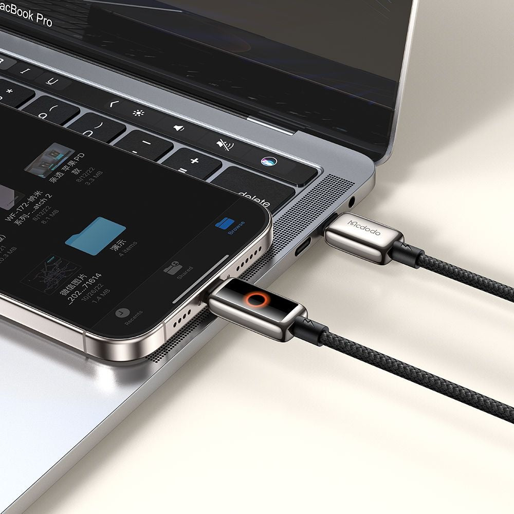 Καλώδιο Δεδομένων και Φόρτισης USB-C - USB-C McDodo CA-6680 Αυτόματη Διακοπή Ενέργειας, 100W, 1.2m, Μαύρο