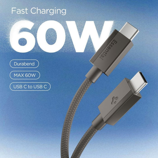 Καλώδιο Δεδομένων και Φόρτισης USB-C - USB-C Spigen EB6015CC, 60W, 1.5m, Γκρι ACA10418