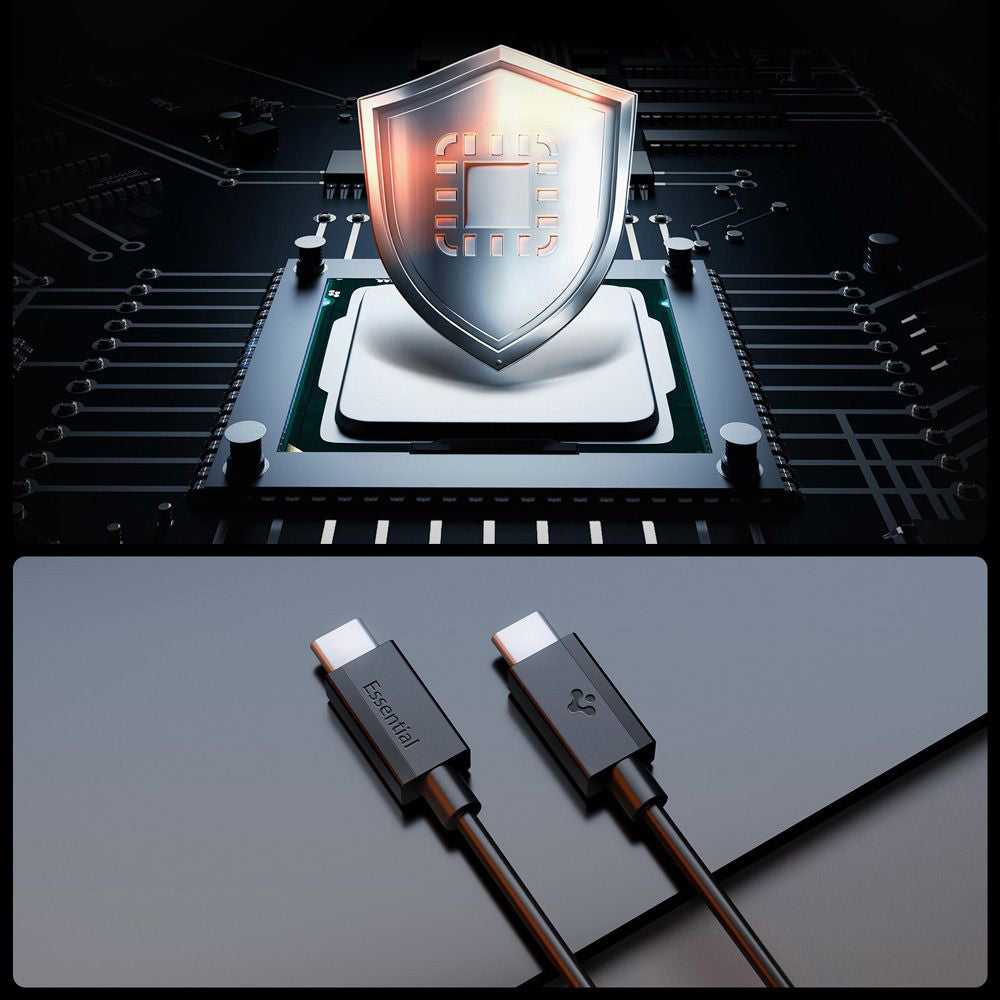 Καλώδιο Δεδομένων και Φόρτισης USB-C - USB-C Spigen Essential, 60W, 1m, Μαύρο ACA08718
